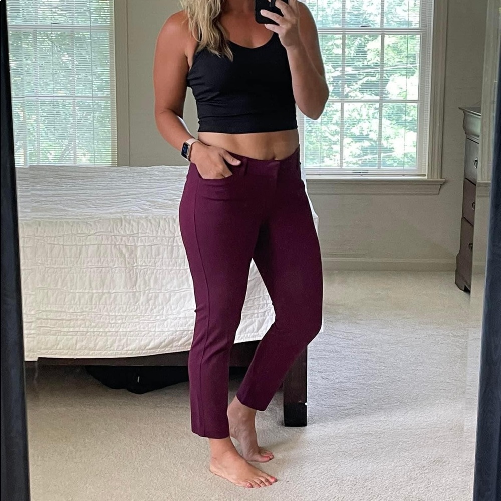 GAP 6 R Burgundy City Crop Trouser Pants
